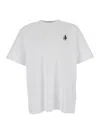 Jw Anderson Men White Crewneck T-shirt With Logo Embroidery On The Front In Cotton Man In White