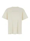 Jw Anderson White Crewneck T-shirt With Logo Embroidery On The Front In Cotton Man In Brown