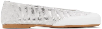 Jw Anderson White Crystal Ballerina Flats In 19163-100-white