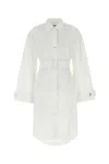 Jw Anderson Abito Chemisier In Popeline Bianco  Donna