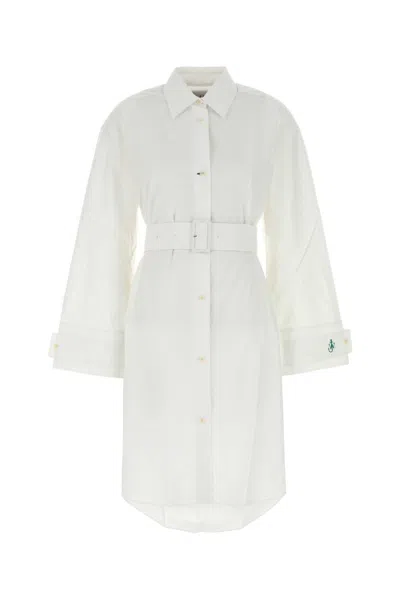 JW ANDERSON WHITE DOUBLE WRAP SHIRT DRESS