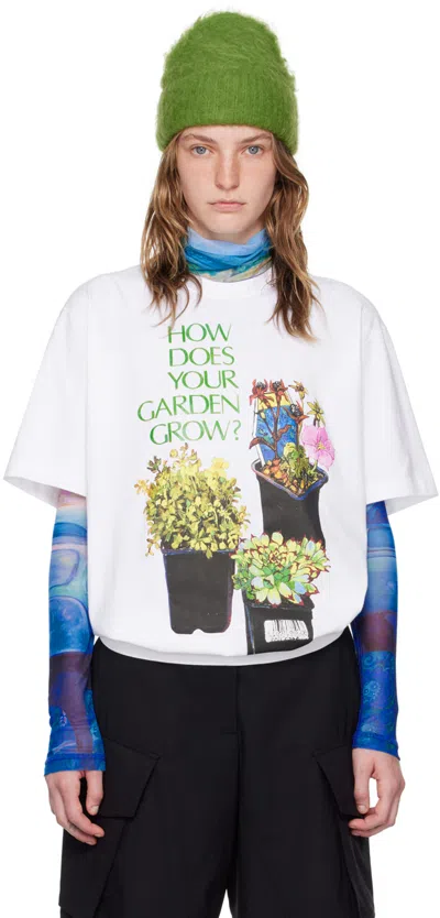 JW ANDERSON WHITE FLOWER POT T-SHIRT