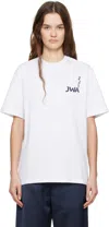 Jw Anderson Women White Logo And Print T-shirt In 001 White