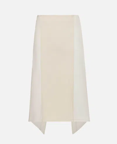 JW ANDERSON WHITE LAYERED MIDI SKIRT