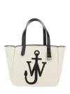 Jw Anderson White Shopper With Jw Logo On The Front In White