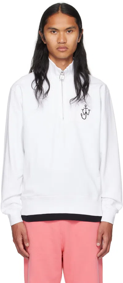 Jw Anderson White Padlock Sweatshirt In 001 White