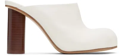 Jw Anderson White Paw Leather Mules In 18826-100-white