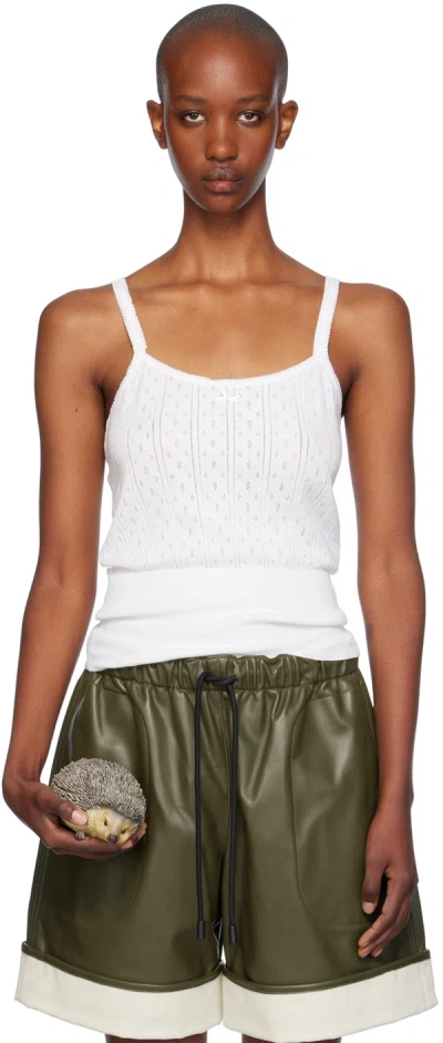 Jw Anderson White Pointelle Tank Top In 001 White