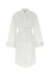 Jw Anderson Abito Chemisier In Popeline Bianco  Donna
