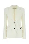Jw Anderson White Stretch Polyester Blend Blazer In White