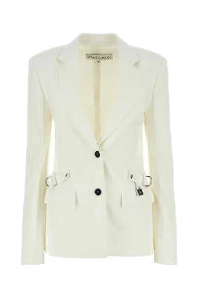 JW ANDERSON WHITE SINGLE BREASTED BLAZER