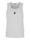 Jw Anderson White Sleeveless Top With Logo Embroidery On The Front