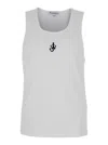 Jw Anderson White Sleeveless Top With Logo Embroidery On The Front In White