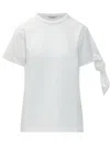 Jw Anderson White Solid Crew Neck T-shirt In White