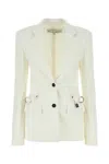 Jw Anderson White Stretch Polyester Blend Blazer In White
