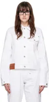 Jw Anderson White Twisted Denim Jacket In 001 White