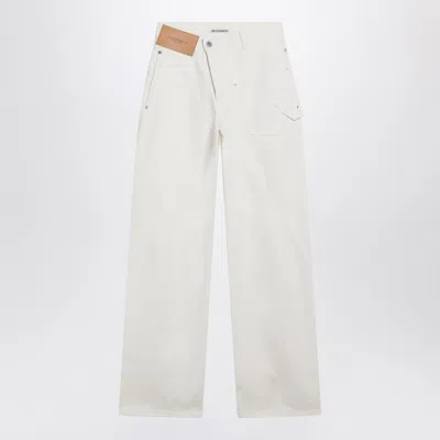 Jw Anderson White Twisted Denim Jeans In Neutral