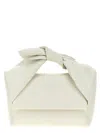 Jw Anderson Twister Midi Bow Leather Top-handle Bag In White