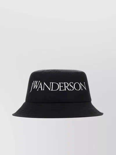 Jw Anderson Wide Brim Bucket Hat In Nylon Blend In Black