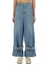 Jw Anderson Wide Jeans With Adjustable Ankle Height Belts