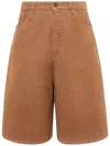 Jw Anderson W Anderson Mens Rust Relaxed-fit Aged Denim Shorts In Brown