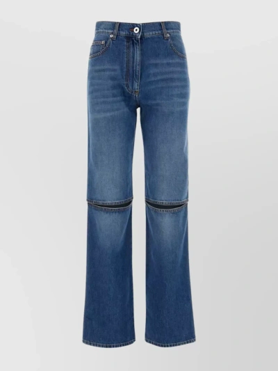 Jw Anderson Mid-rise Cutout-knee Bootcut-leg Jeans In Light Blue