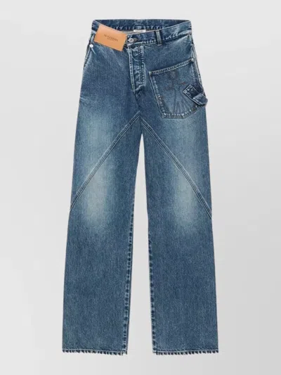 Jw Anderson Wide Leg Pants Belt Loops Back Pockets In Blue