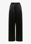 Jw Anderson Wide-leg Pleated Pants In Black