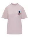 Jw Anderson T-shirt Embroidered Window Graphic Print In Blush