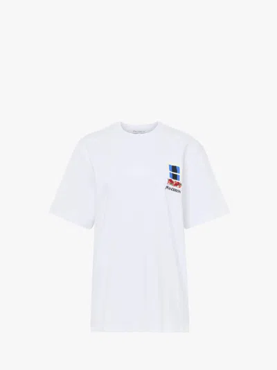 Jw Anderson J. W. Anderson Window Embroidered White Cotton T-shirt