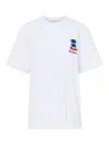 Jw Anderson J. W. Anderson Window Embroidered White Cotton T-shirt In Blanco