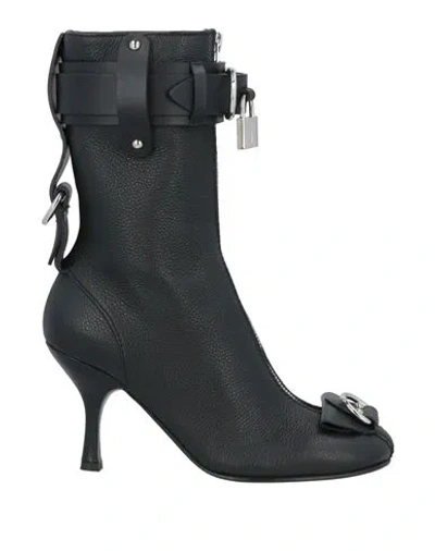 Jw Anderson Woman Ankle Boots Black Size 7 Leather
