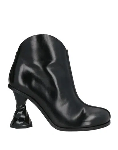 Jw Anderson Woman Ankle Boots Black Size 8 Leather