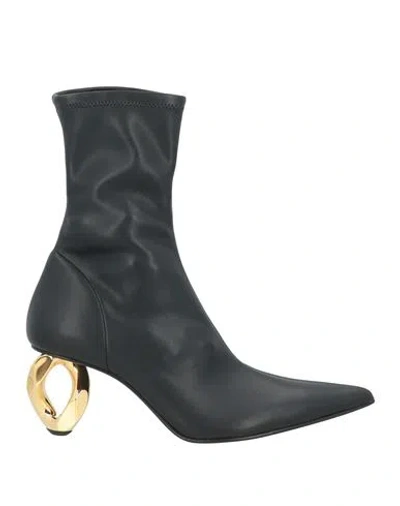 JW ANDERSON JW ANDERSON WOMAN ANKLE BOOTS BLACK SIZE 8 LEATHER