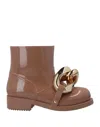 Jw Anderson Low Heels Ankle Boots In Taupe Rubber/plasic In Beige