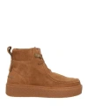 Jw Anderson Woman Ankle Boots Camel Size 7 Calfskin In Brown