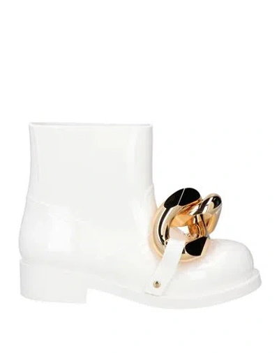Jw Anderson Woman Ankle Boots Ivory Size 8 Rubber In White
