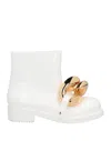 Jw Anderson Chain-embellished Rubber Ankle Boots In White