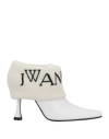 Jw Anderson Woman Ankle Boots White Size 7 Calfskin, Wool