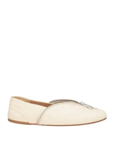 Jw Anderson Woman Ballet Flats Beige Size 9 Calfskin In Neutral