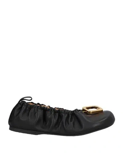 Jw Anderson Woman Ballet Flats Black Size 7 Leather