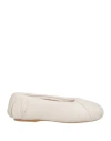 Jw Anderson Woman Ballet Flats Ivory Size 9 Leather In White