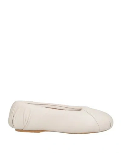 Jw Anderson Woman Ballet Flats Ivory Size 9 Leather