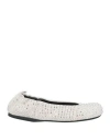 Jw Anderson Woman Ballet Flats Light Grey Size 8 Leather In Grey