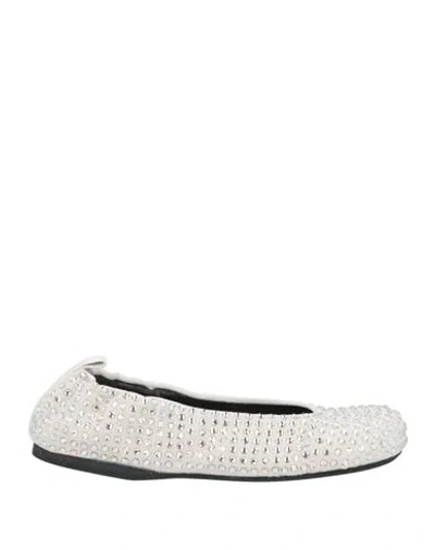 Jw Anderson Woman Ballet Flats Light Grey Size 8 Leather