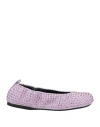 Jw Anderson Woman Ballet Flats Lilac Size 8 Leather In Purple
