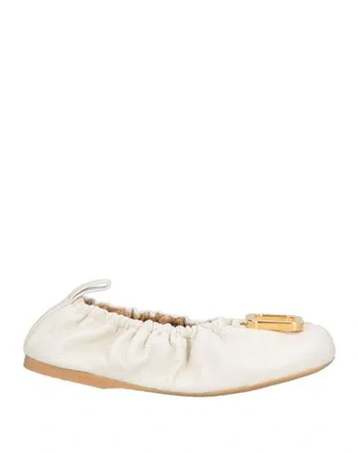 Jw Anderson Woman Ballet Flats Off White Size 6 Leather In Multi