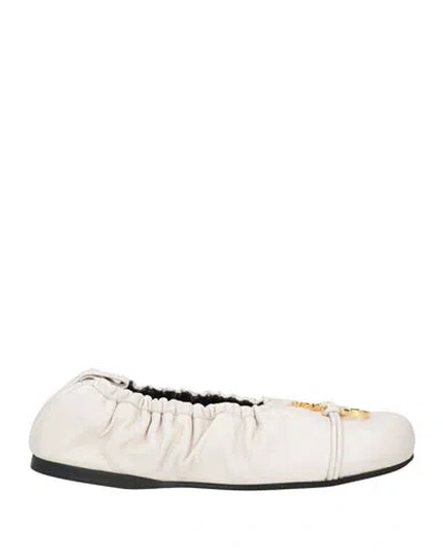Jw Anderson Woman Ballet Flats Off White Size 8 Leather In Off White