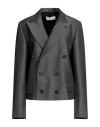 Jw Anderson Woman Blazer Charcoal Size M Viscose, Wool In Gray