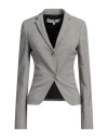 Jw Anderson Woman Blazer Grey Size 4 Virgin Wool, Elastane In Gray